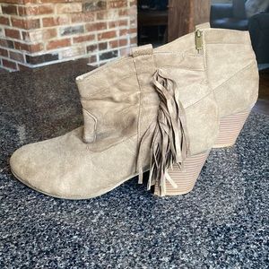Super comfortable Booties with side tassels 3 inch heel